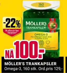 Europris MÖLLER'S TRANKAPSLER, NOK 100 tilbud