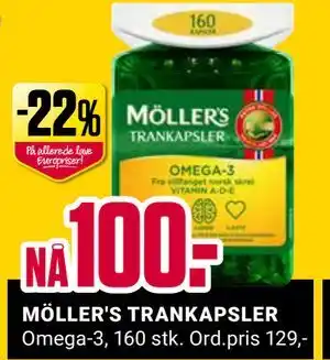 Europris MÖLLER'S TRANKAPSLER, NOK 100 tilbud