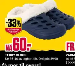 Europris TEDDY CLOGS, NOK 60 tilbud