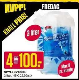 Europris SPYLERVÆSKE, NOK 100 tilbud