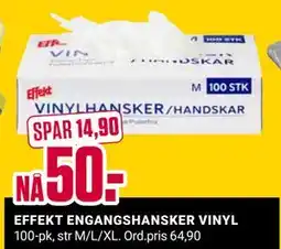Europris EFFEKT ENGANGSHANSKER VINYL, NOK 50 tilbud
