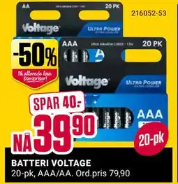 Europris BATTERI VOLTAGE, NOK 39.9 tilbud