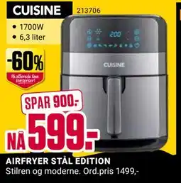 Europris AIRFRYER STÅL EDITION, NOK 599 tilbud