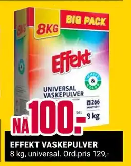Europris EFFEKT VASKEPULVER, NOK 100 tilbud