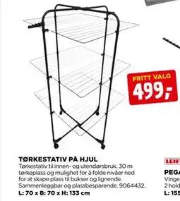 jem & fix TØRKESTATIV PÅ HJUL, NOK 499 tilbud