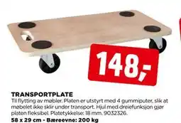 jem & fix TRANSPORTPLATE, NOK 148 tilbud