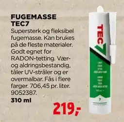 jem & fix FUGEMASSE TEC7, NOK 219 tilbud