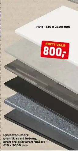 jem & fix LAMINATBENKEPLATE 28 MM, NOK 800 tilbud