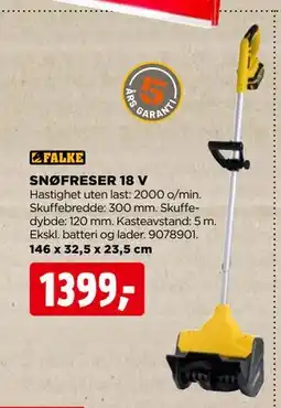 jem & fix SNØFRESER 18 V, NOK 1399 tilbud