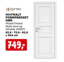 jem & fix HVITMALT FORMPRESSET DØR, NOK 749 tilbud