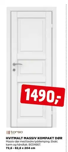 jem & fix HVITMALT MASSIV KOMPAKT DØR, NOK 1490 tilbud