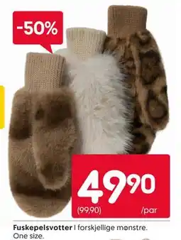 Rusta Fuskepelsvotter, NOK 49.9 tilbud