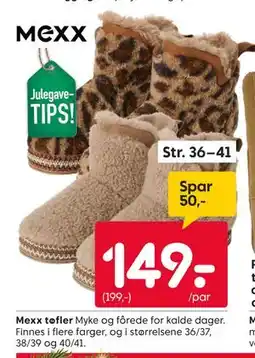 Rusta Mexx tøfler, NOK 149 tilbud
