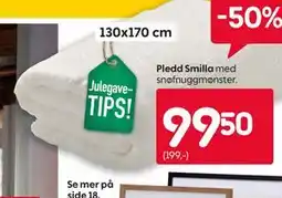 Rusta Pledd Smilla, NOK 99.5 tilbud