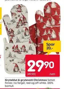 Rusta Gryteklut & grytevott Christmas, NOK 29.9 tilbud