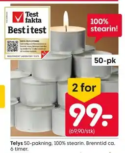 Rusta Telys, NOK 99 tilbud