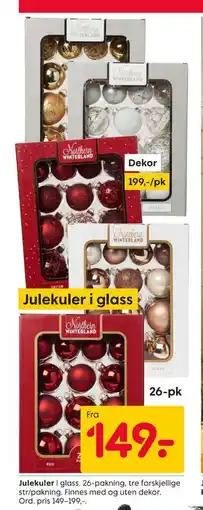 Rusta Julekuler i glass tilbud