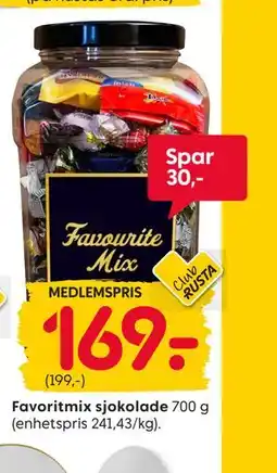 Rusta Favoritmix sjokolade, Medlemspris tilbud