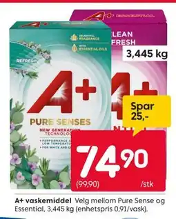 Rusta A+ vaskemiddel, NOK 74.9 tilbud