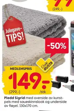 Rusta Pledd Sigrid, Medlemspris tilbud