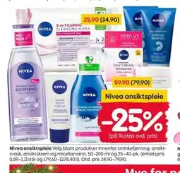 Rusta Nivea ansiktsvård tilbud
