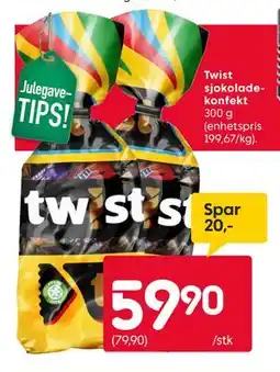 Rusta Twist sjokoladekonfekt, NOK 59.9 tilbud