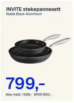 Jernia INVITE stekepannesett, NOK 1599, Medlemspris tilbud
