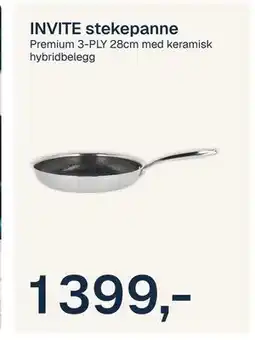 Jernia INVITE stekepanne, NOK 1399 tilbud
