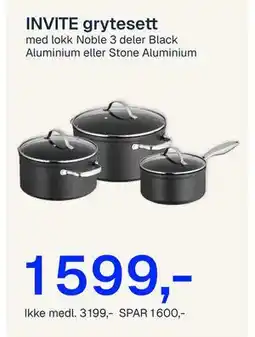 Jernia INVITE grytese, NOK 3199, Medlemspris tilbud