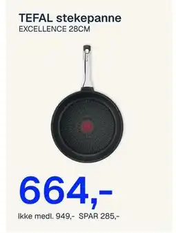 Jernia TEFAL stekepanne, NOK 949, Medlemspris tilbud