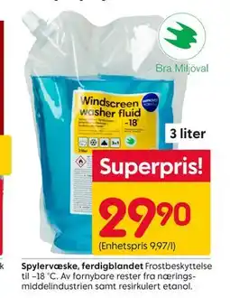 Rusta Spylervæske, ferdigblandet, NOK 29.9 tilbud