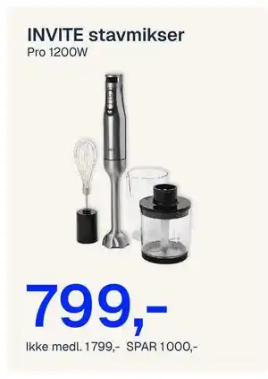 INVITE stavmikser, NOK 1799, Medlemspris