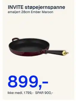 Jernia INVITE støpejernspanne, NOK 1799, Medlemspris tilbud