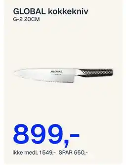Jernia GLOBAL kokkekniv, NOK 1549, Medlemspris tilbud