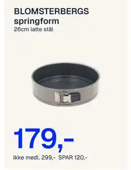 Jernia BLOMSTERBERGS springform, NOK 299, Medlemspris tilbud