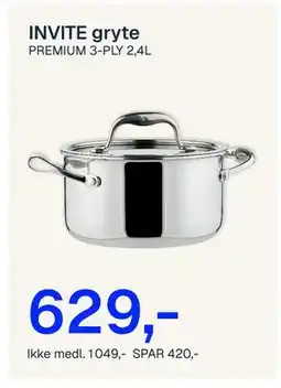 Jernia PREMIUM 3-PLY 2,4L, NOK 1049, Medlemspris tilbud