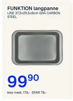 Jernia FUNKTION langpanne, NOK 179, Medlemspris tilbud