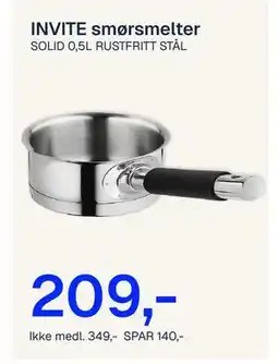 Jernia INVITE smørsmelter, NOK 349, Medlemspris tilbud