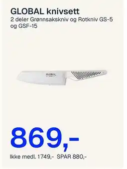 Jernia GLOBAL knivsett, NOK 1749, Medlemspris tilbud