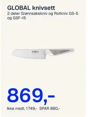 Jernia GLOBAL knivsett, NOK 1749, Medlemspris tilbud