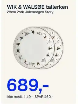Jernia WIK & WALSØE tallerken, NOK 1149, Medlemspris tilbud