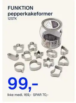 Jernia FUNKTION pepperkakeforme, NOK 169, Medlemspris tilbud