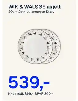 Jernia WIK & WALSØE asjett, NOK 899, Medlemspris tilbud