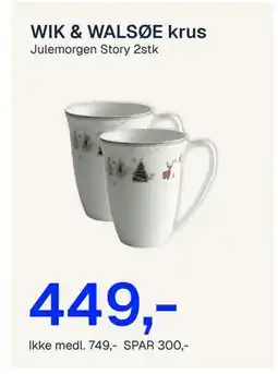 Jernia WIK & WALSØE krus, NOK 749, Medlemspris tilbud