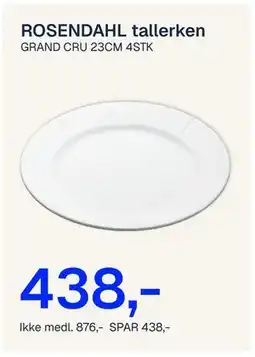 Jernia ROSENDAHL tallerken, NOK 876, Medlemspris tilbud