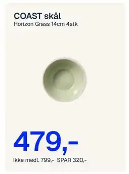 Jernia COAST skål, NOK 799, Medlemspris tilbud