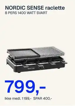 Jernia NORDIC SENSE raclette, NOK 1199, Medlemspris tilbud