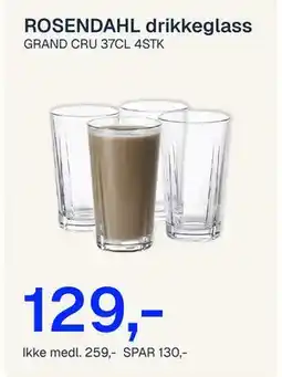 Jernia ROSENDAHL drikkeglass, NOK 259, Medlemspris tilbud