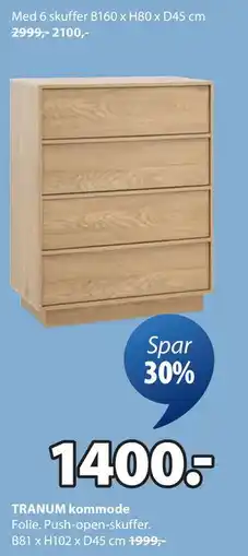 JYSK TRANUM kommode tilbud