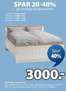 JYSK MARKSKEL sengeramme, NOK 3000 tilbud